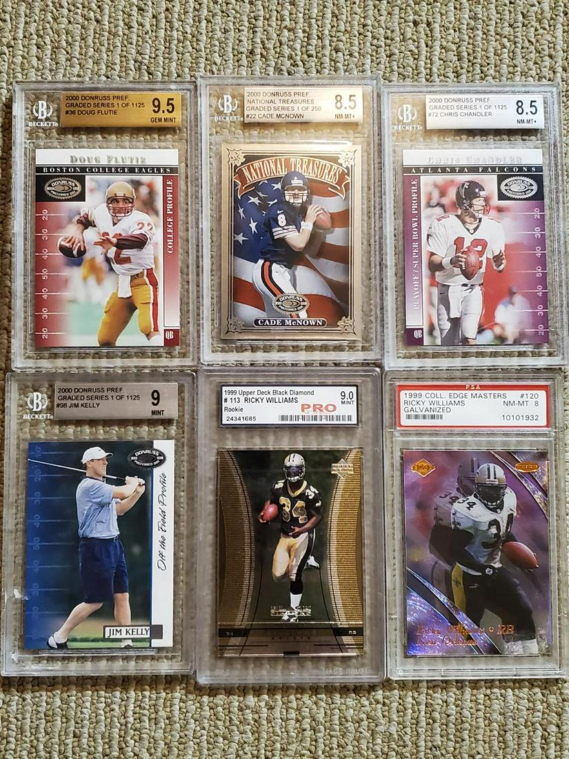 Lot of 6 Graded Football Cards w/ Doug Flutie Gem Mint (1 of 4)