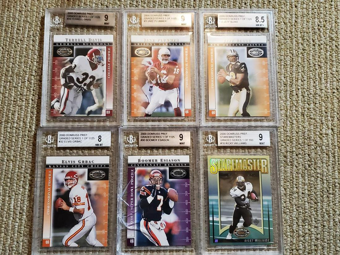 Lot of 6 Graded Football Cards w/ Terrell Davis Mint (1 of 4)