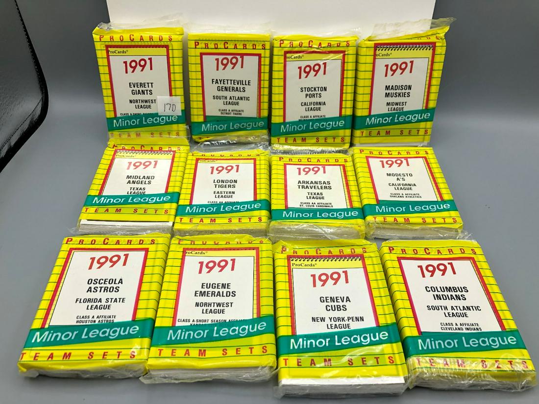lot of 12 1991 procards minor league sets, factory (1 of 1)