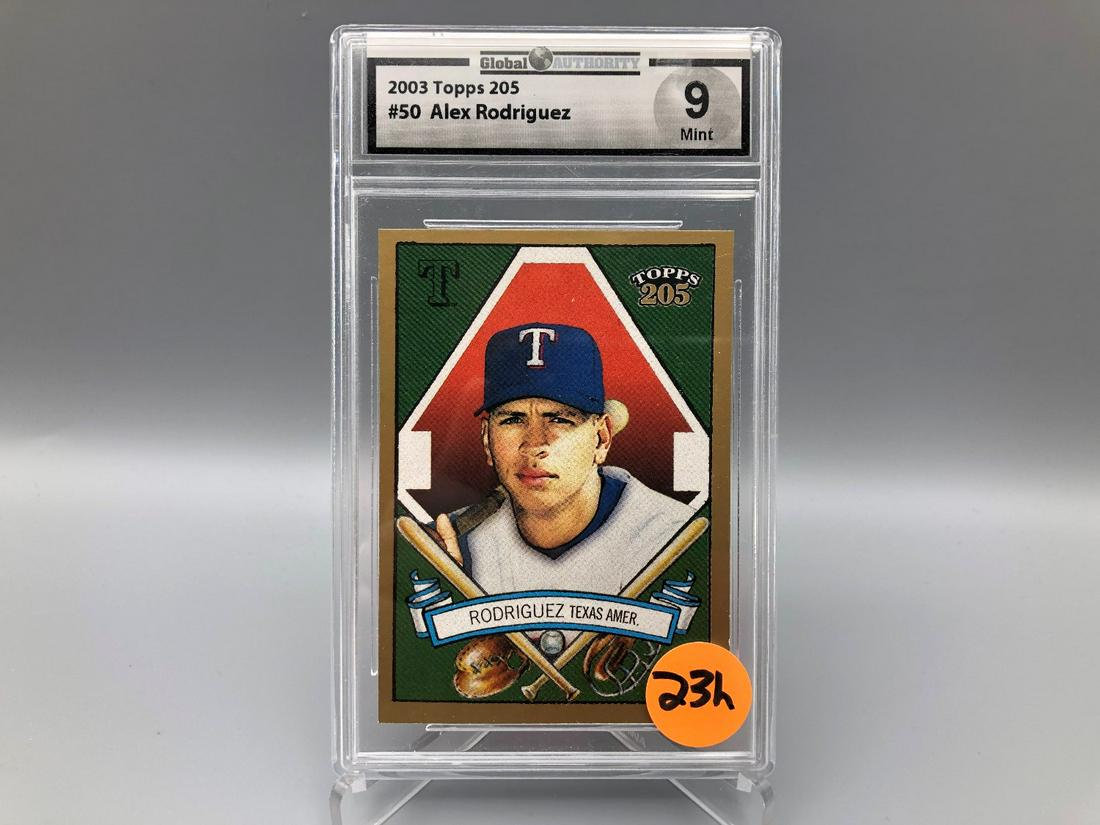 2003 Topps 205 Alex Rodriguez #50 graded a 9 by Global (1 of 2)