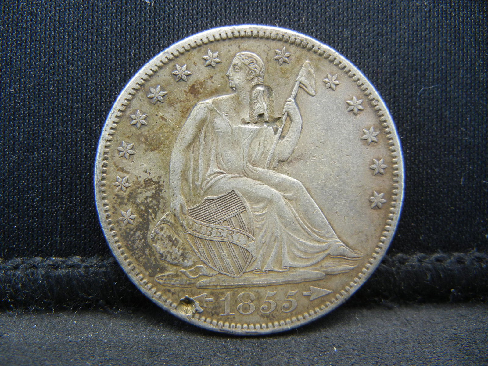 1855 S Arrows Seated Half Dollar AU Rare Key Date Few (1 of 2)