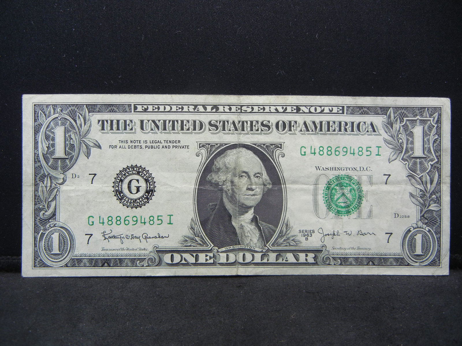 Series 1963 B United States $1.00 Joseph W. Barr Note (1 of 3)