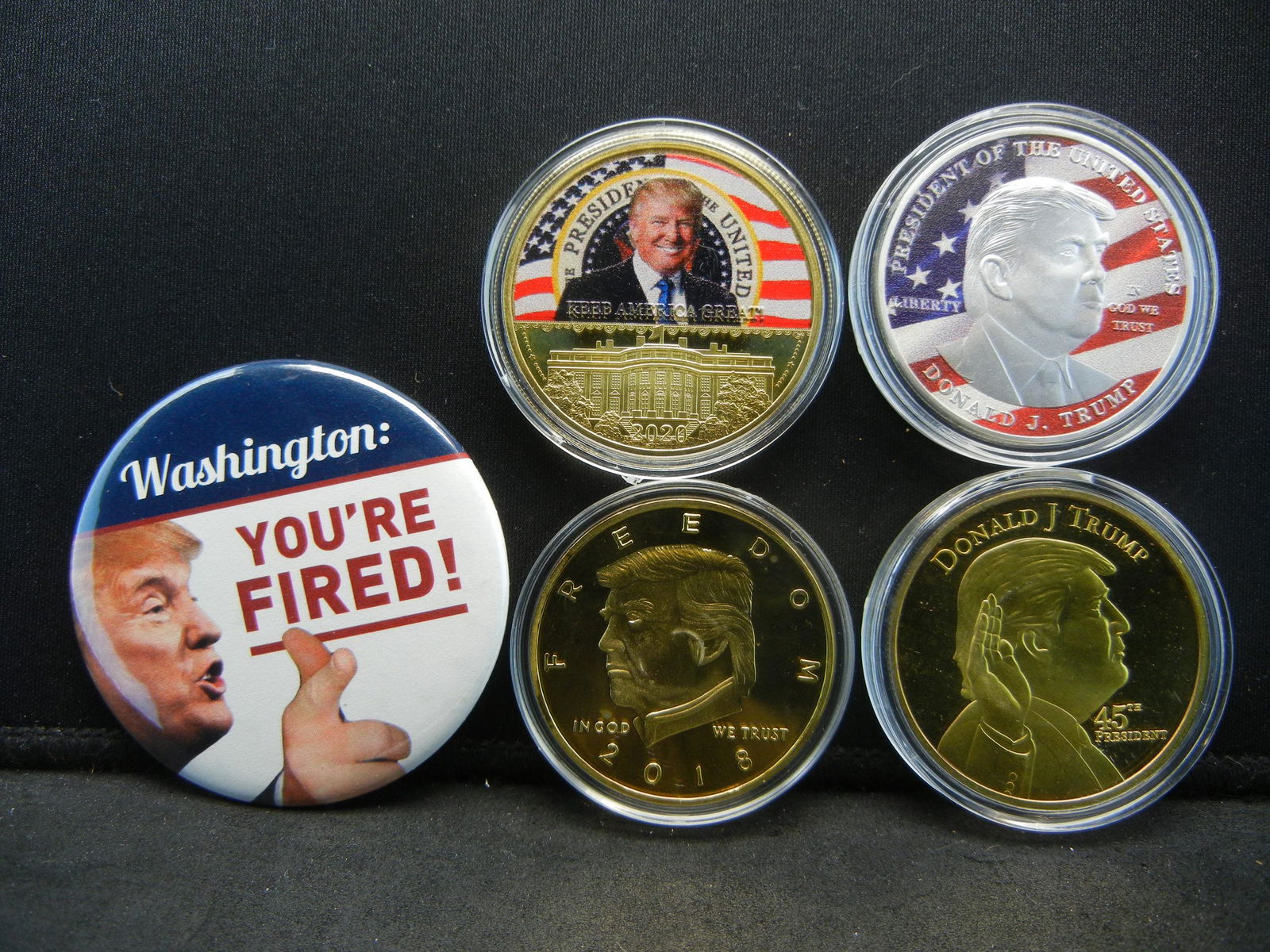 (5) Trump Collector Pieces 4 Medals and One Pin (1 of 2)