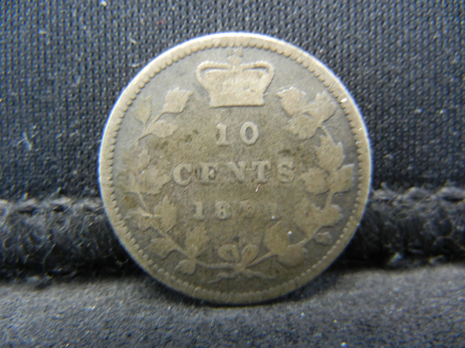 1891 Canada Silver 10 Cent Coin - 22 Leaves (1 of 2)