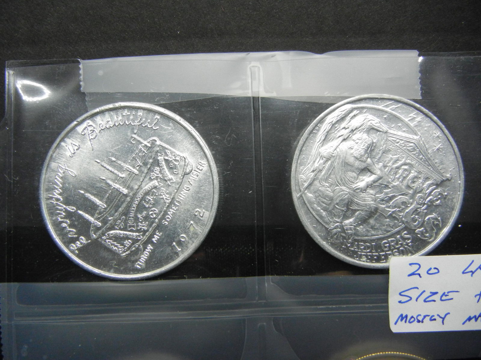 20 Large size tokens.  Mostly Mardi gras (1 of 13)