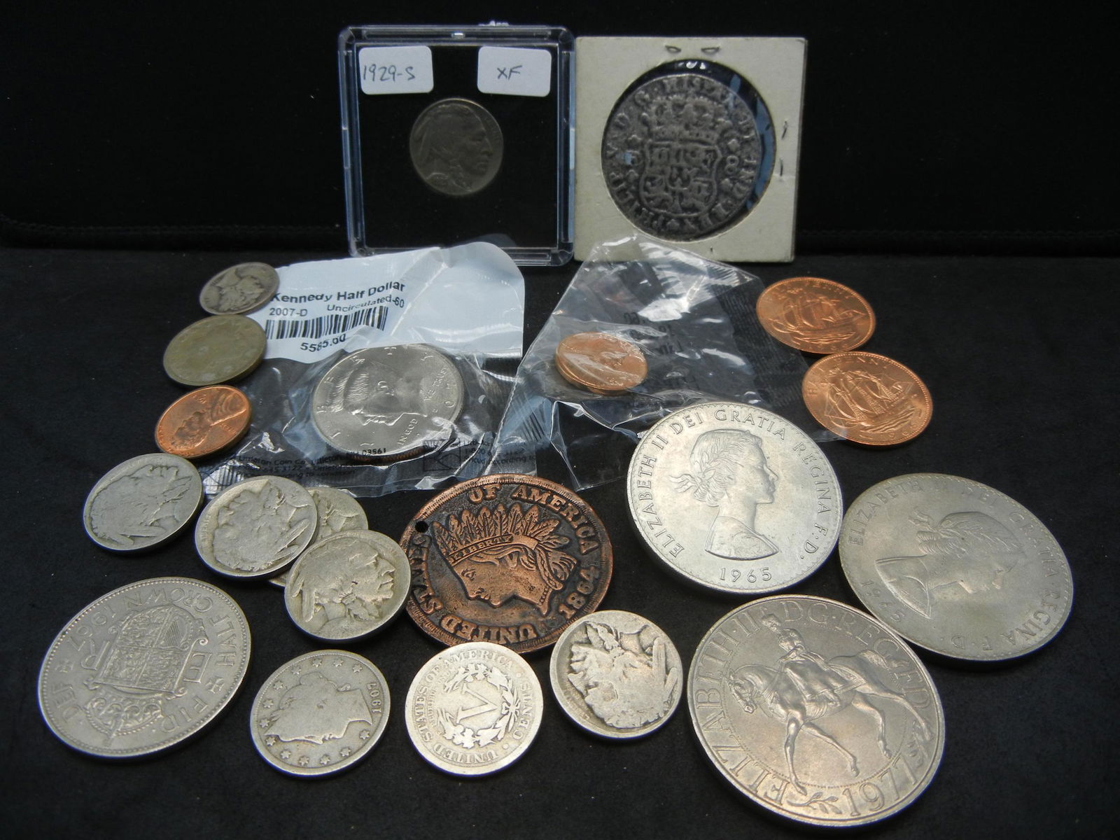 Misc bag of old US/ foreign coins/tokens (1 of 6)