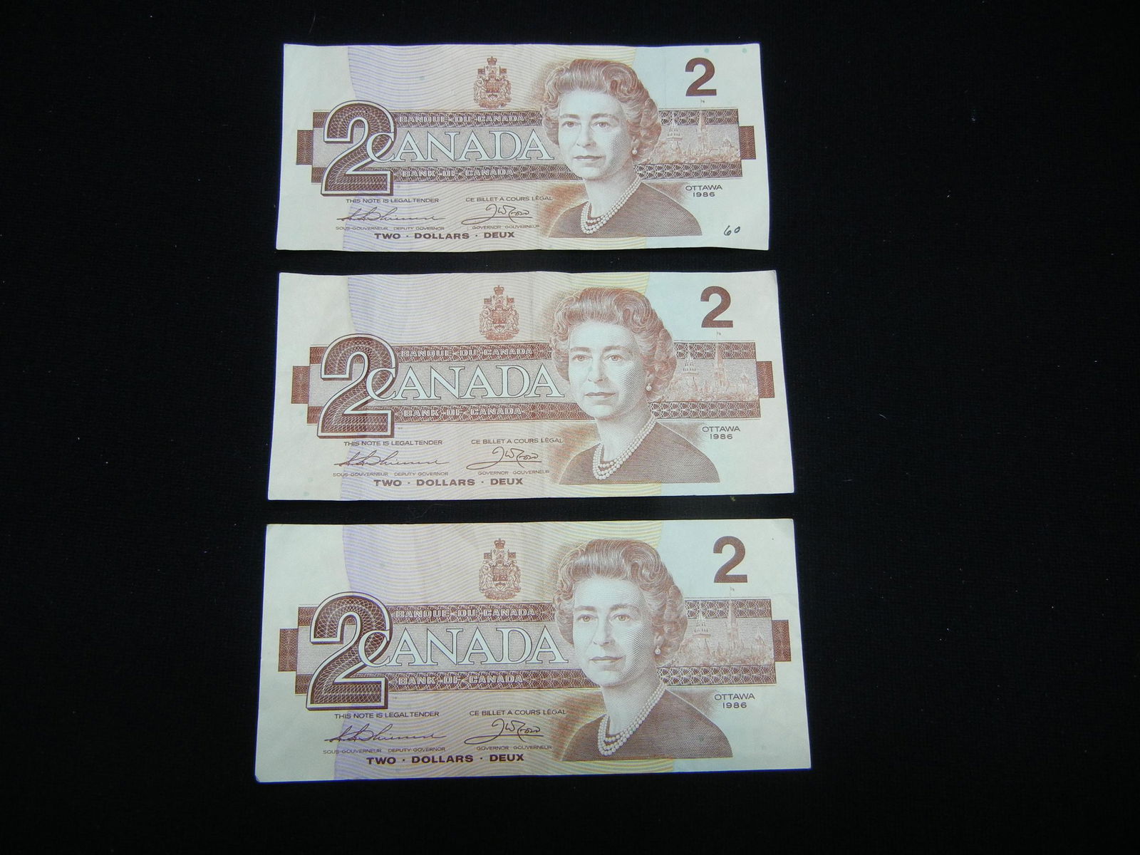 (3) 1986 Ottawa Two Dollar Notes (1 of 4)