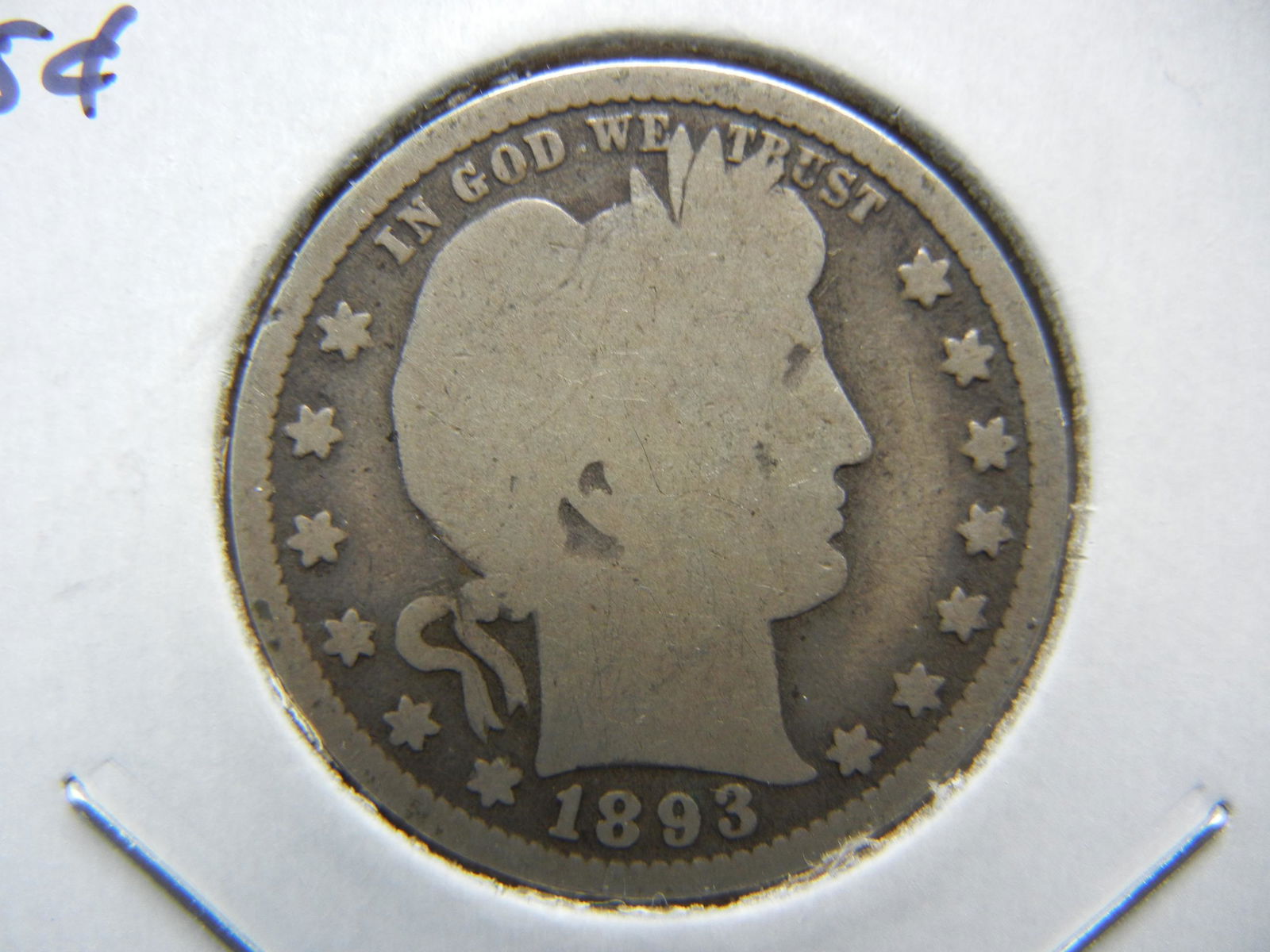 1893 Barber 25c. Good. (1 of 3)