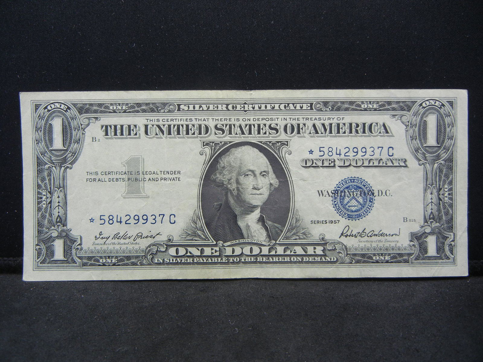 1957 $1 Star Note Blue Seal Silver Certificate.  Nice (1 of 3)