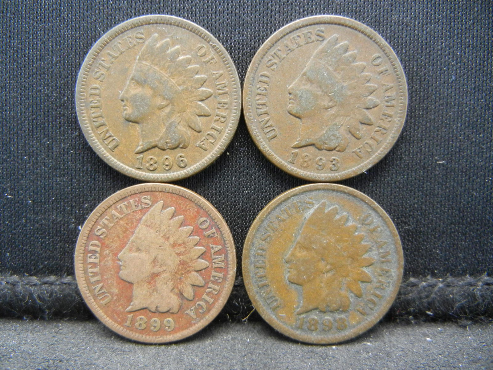 1893 1895 1898 1899 Indian Head Cents. (1 of 2)