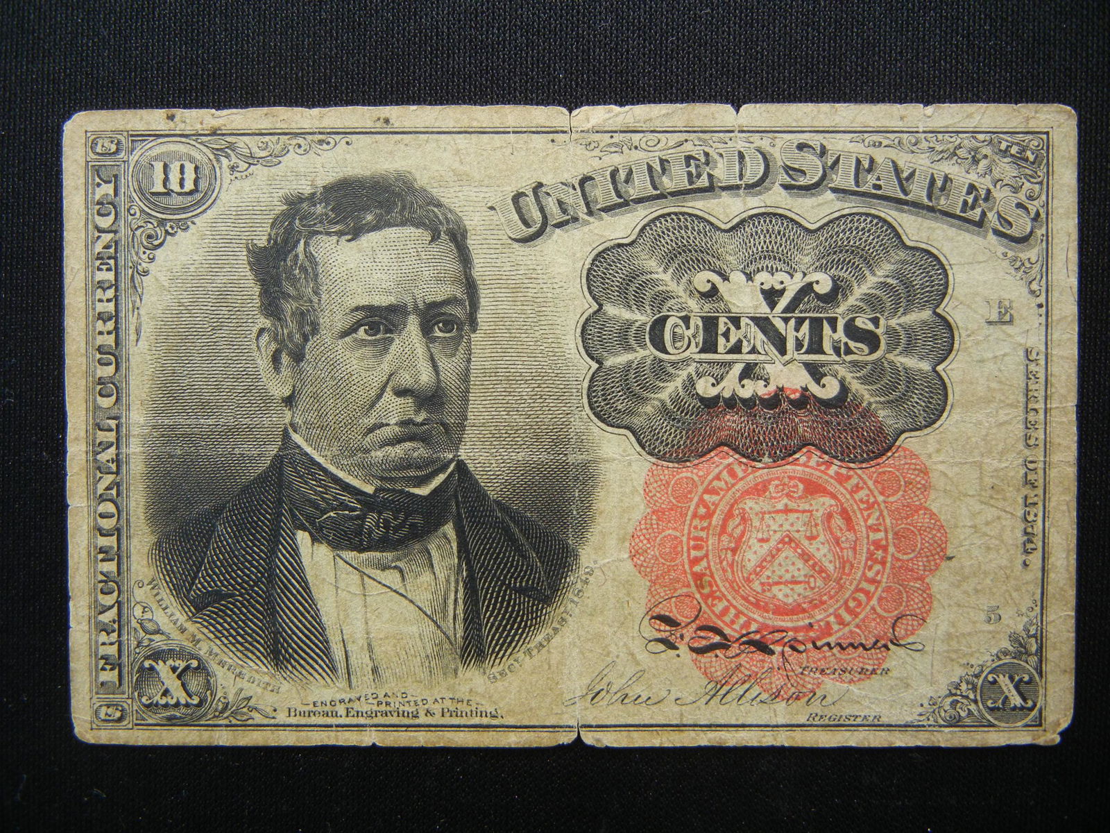1874 .10 Cent Fractional Note (1 of 2)