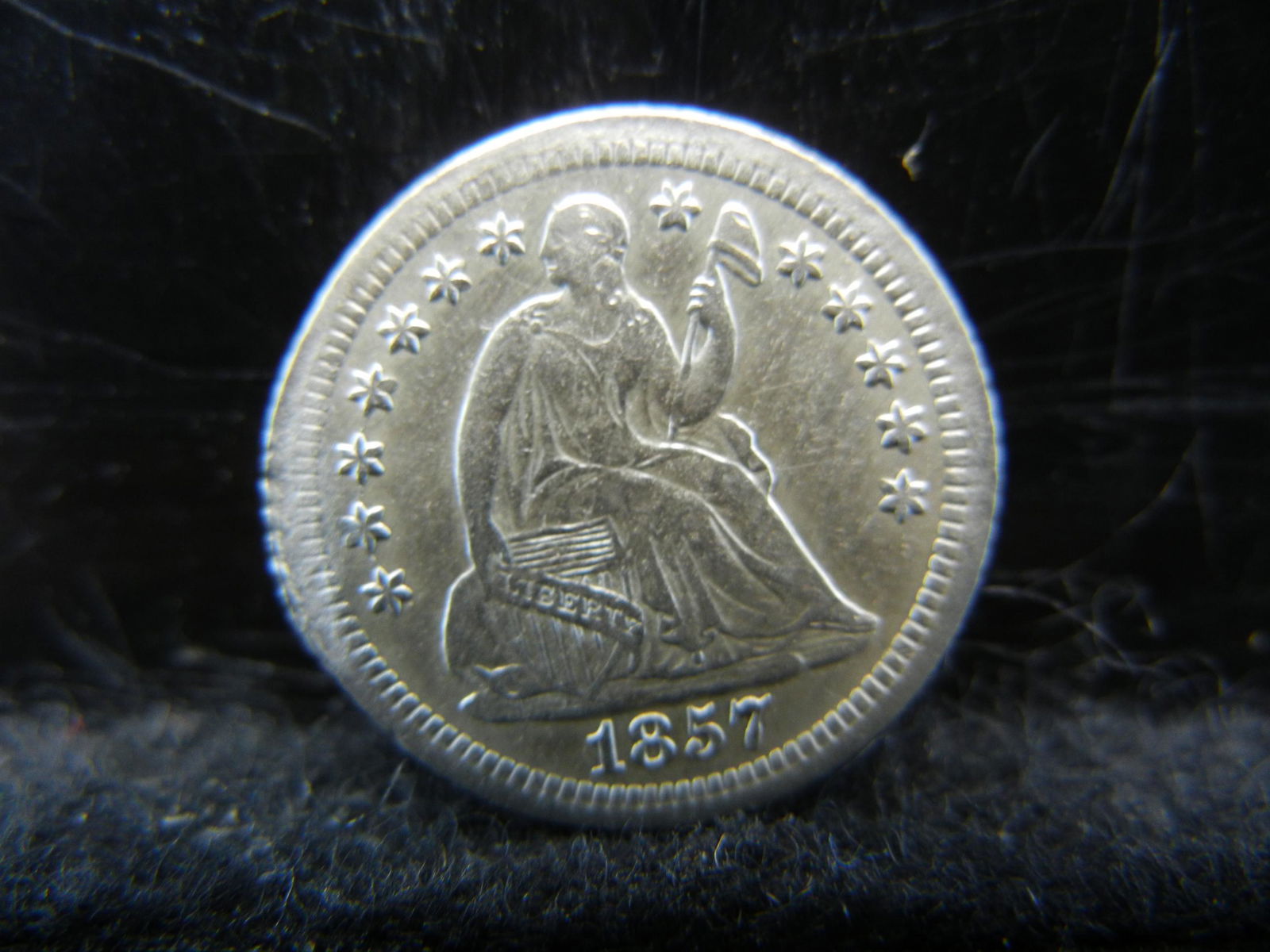 1857 O Seated Half Dime AU (1 of 2)