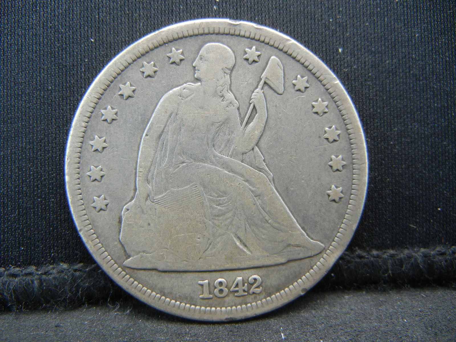 1842 Seated Dollar F (1 of 2)