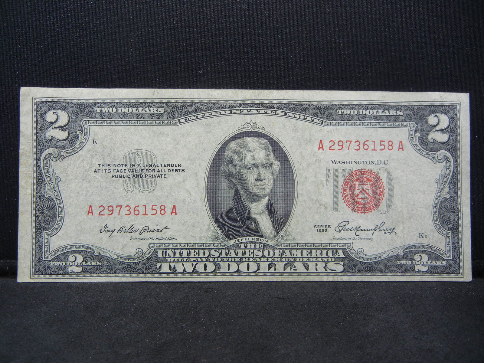 Series 1953 United States $2.00 Red Seal Note (1 of 3)