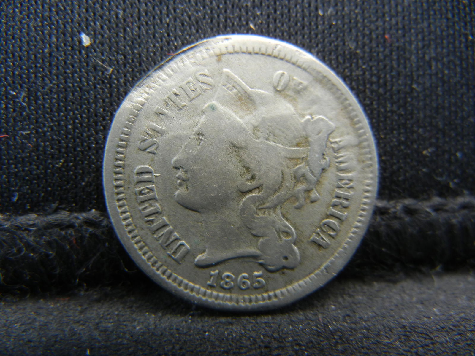 1865 Three 3 Cent Nickel - Civil War Date (1 of 2)