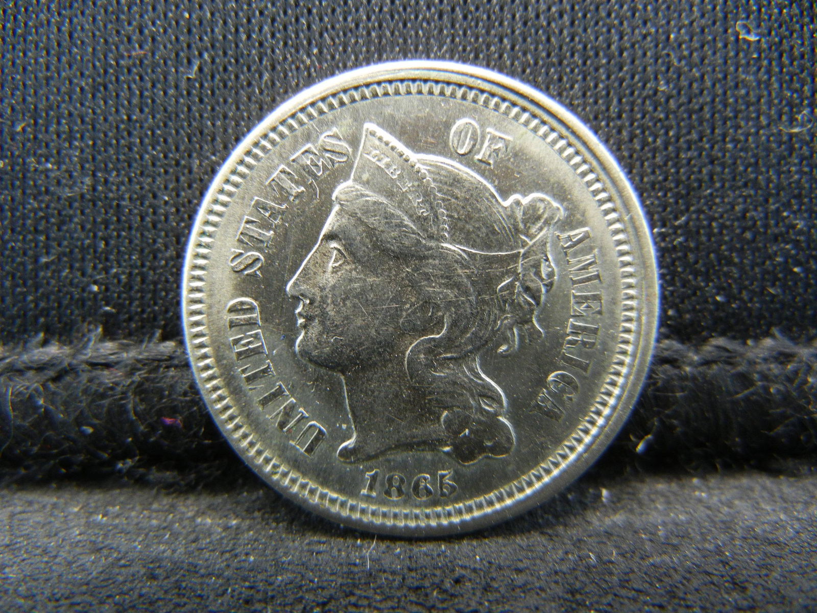 1865 Three Cent Nickel GEM BU Scarce! (1 of 2)
