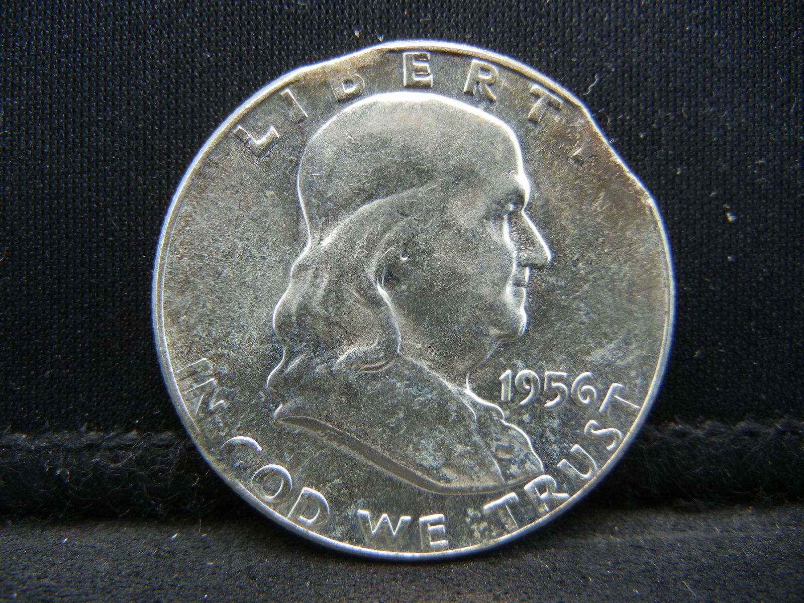 1956 Franklin Half Dollar CH BU Rim Clip Rare (1 of 2)
