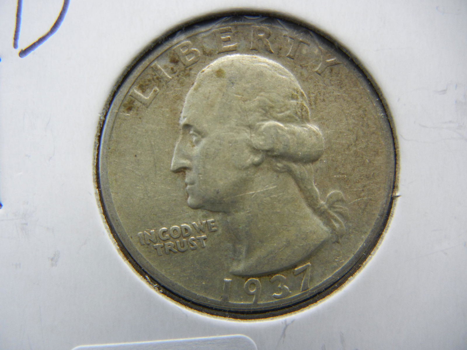 1937 D Silver Washington Quarter (1 of 3)