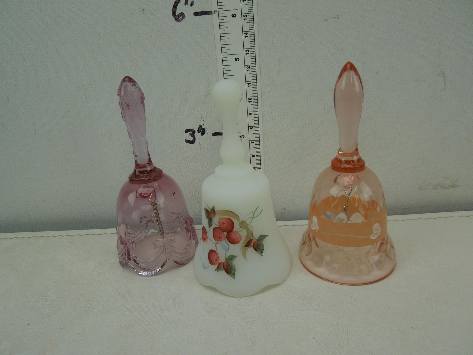 3 Small Fenton Bells - 2 are signed (1 of 4)
