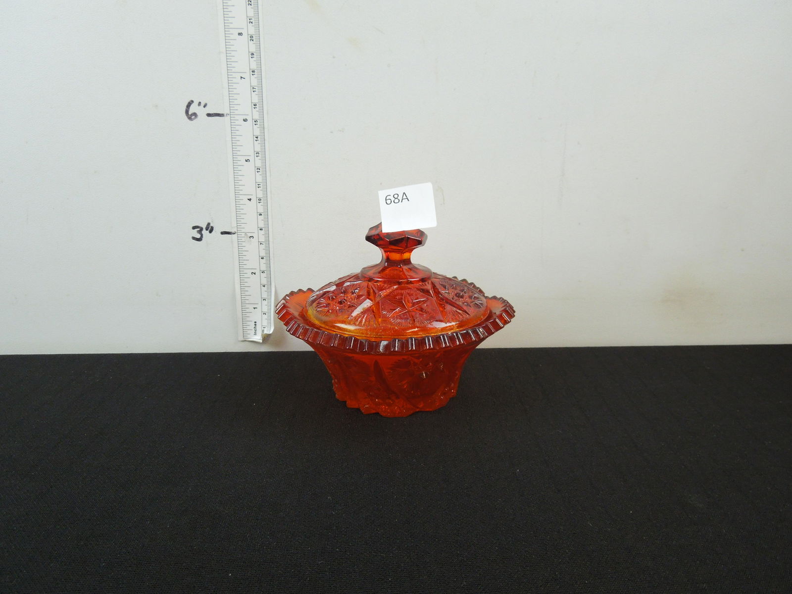 Fenton Small Amberina Glass Candy Dish with Lid (1 of 4)