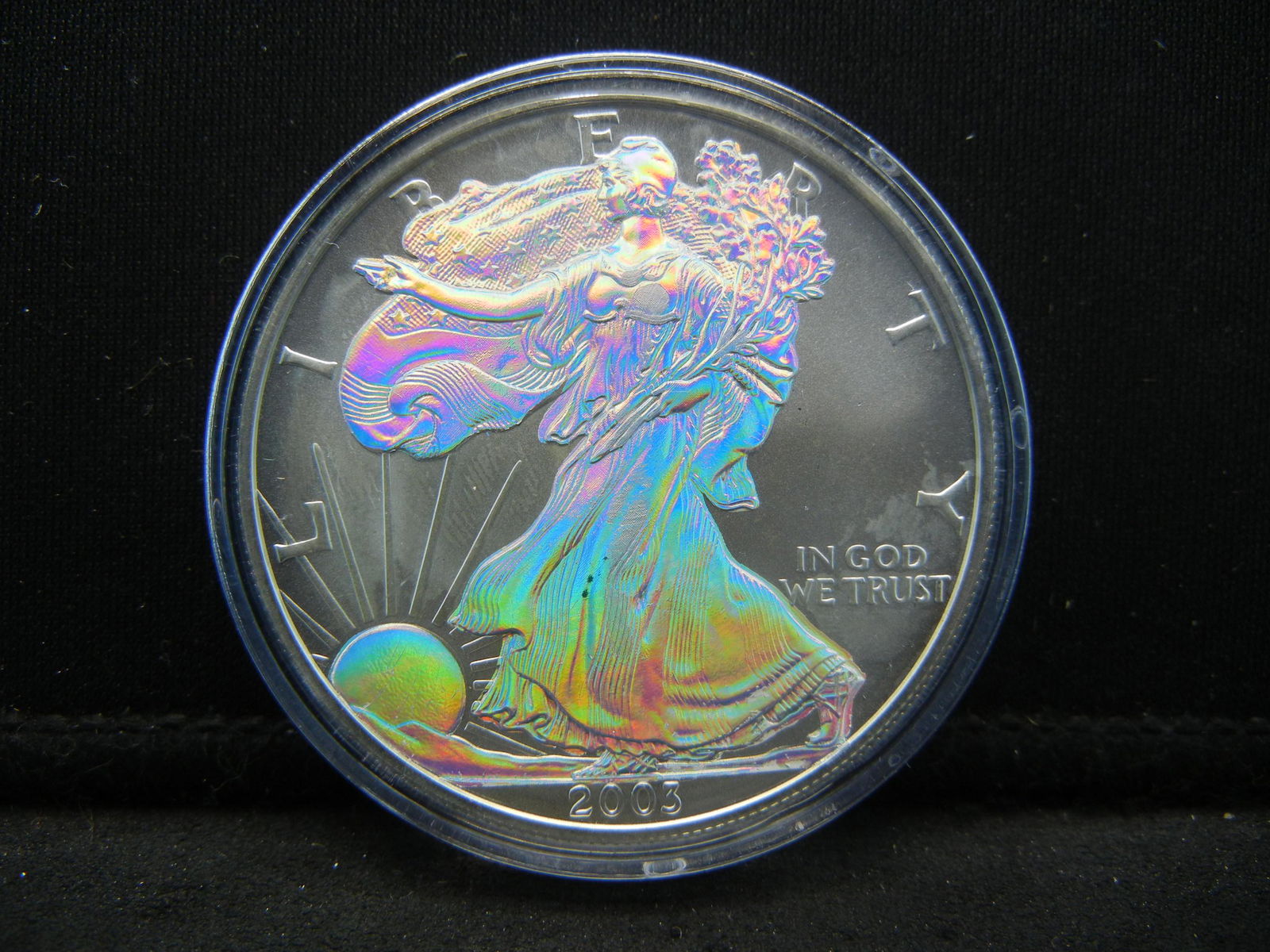 2003 American Silver Eagle Rainbow Toning (1 of 2)