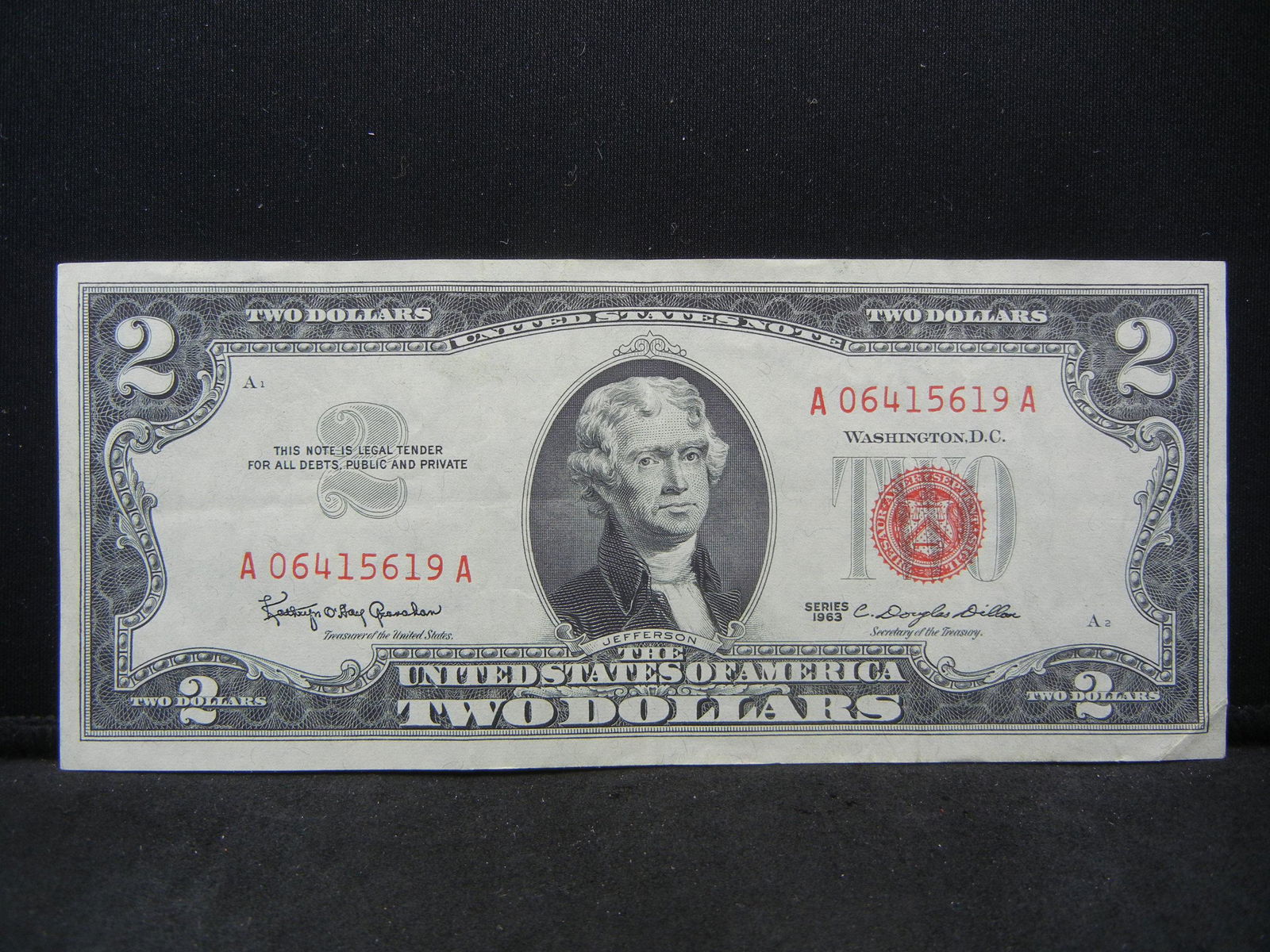 1963 $2 Red Seal United States Note.  Nice Crisp Note. (1 of 3)