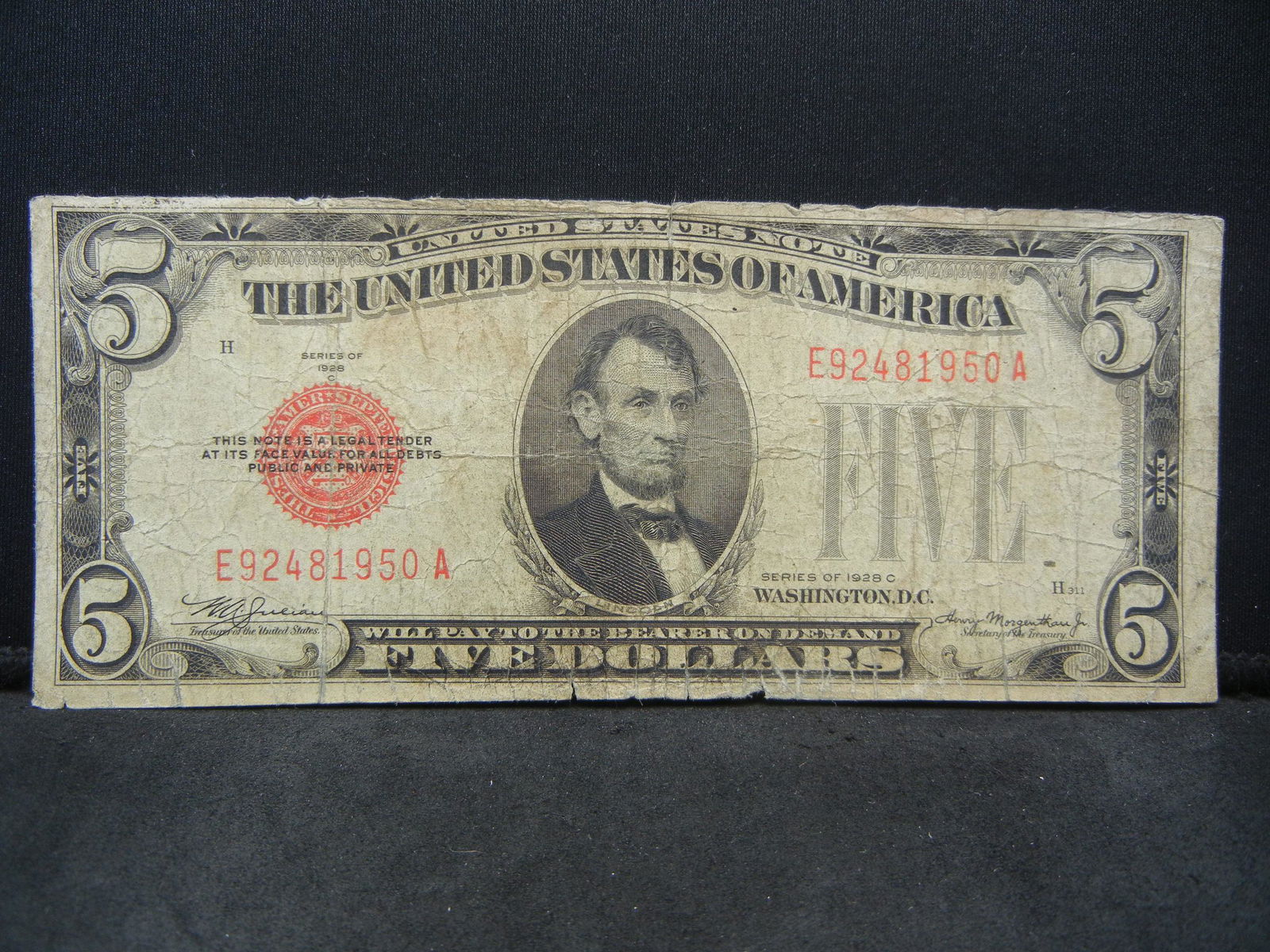 1928 C $5.00 Red Seal (1 of 3)