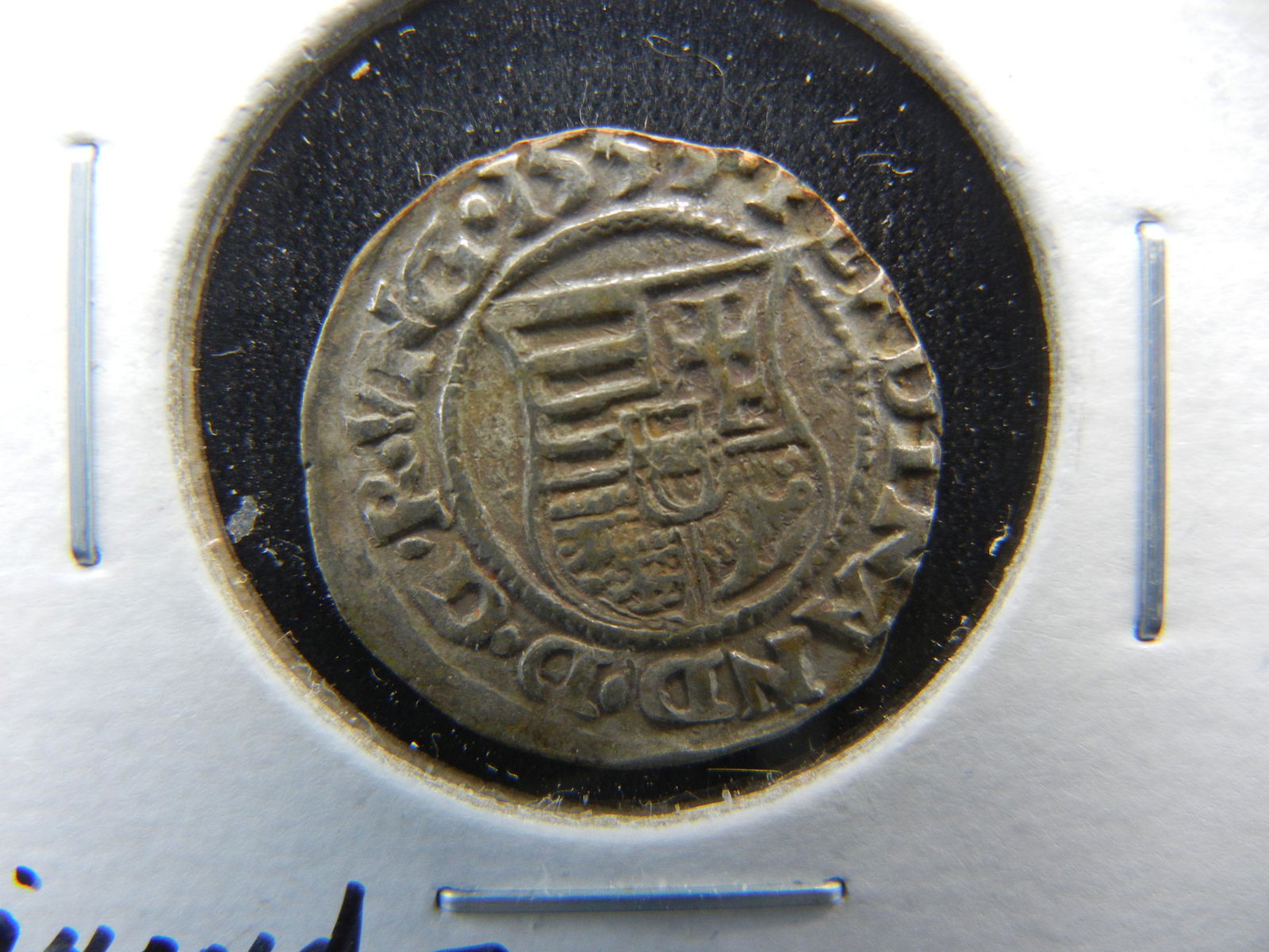1553 Hungary 1 Denar.  Ferdinand I.  Silver. (1 of 3)