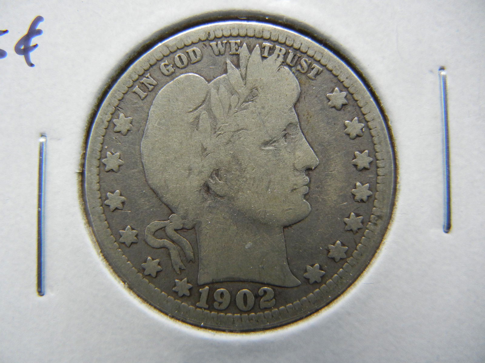 1902-O Barber 25c.  Good. (1 of 3)
