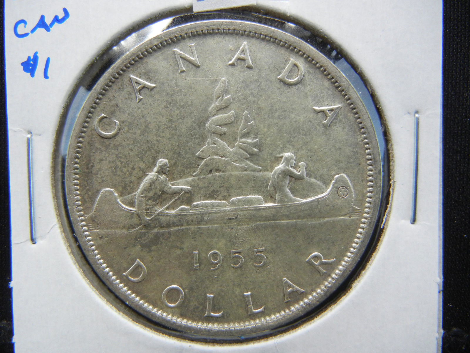 1955 Canada $1.  AU+. (1 of 3)