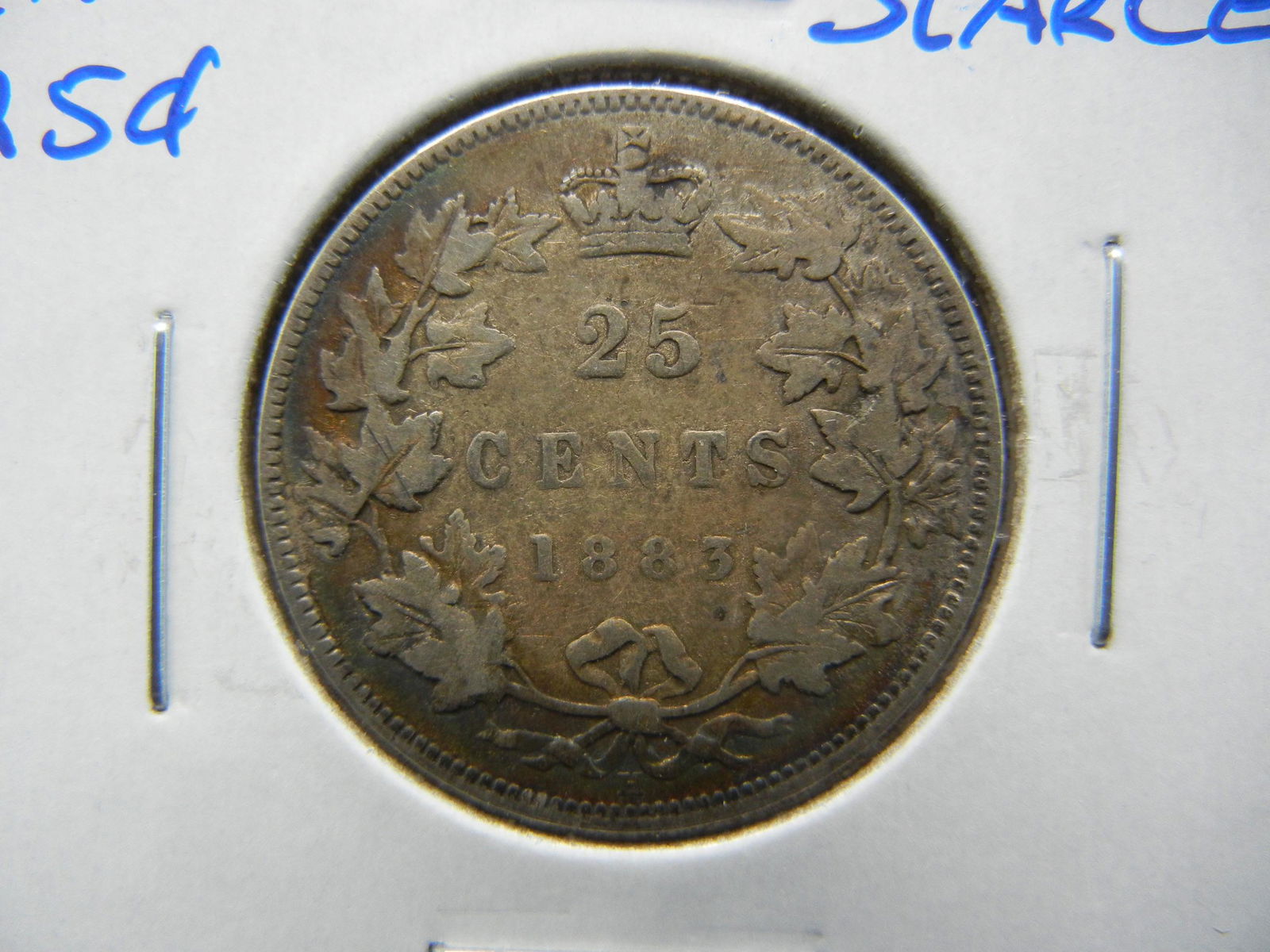 1883-H Canada 25c.  VG.  Scarce. (1 of 3)