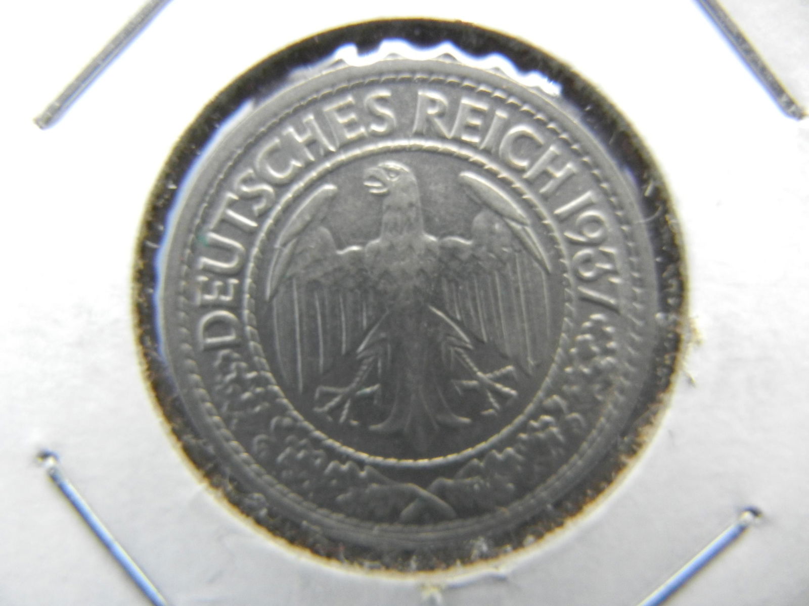 1937A Germany 50 Reichspfennig.  UNC. (1 of 3)