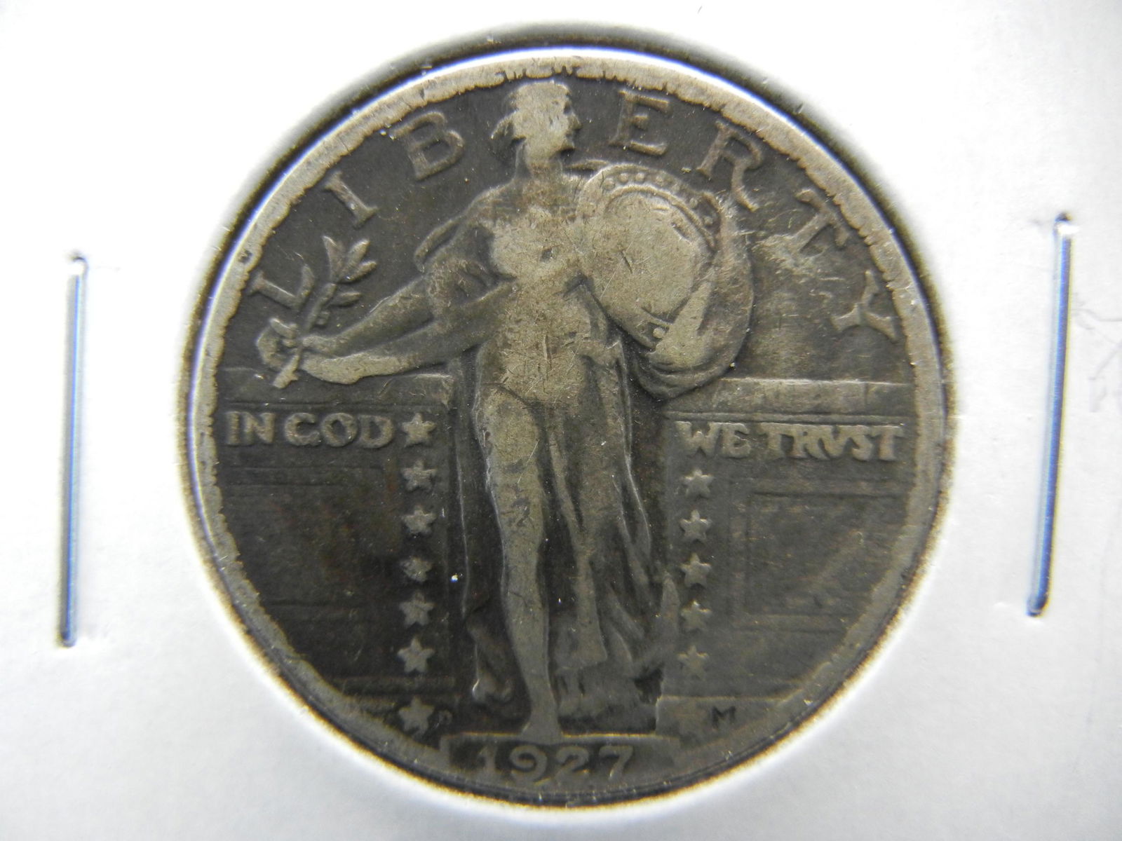 1927-D Standing Liberty 25c.  VF.  Tone. (1 of 3)
