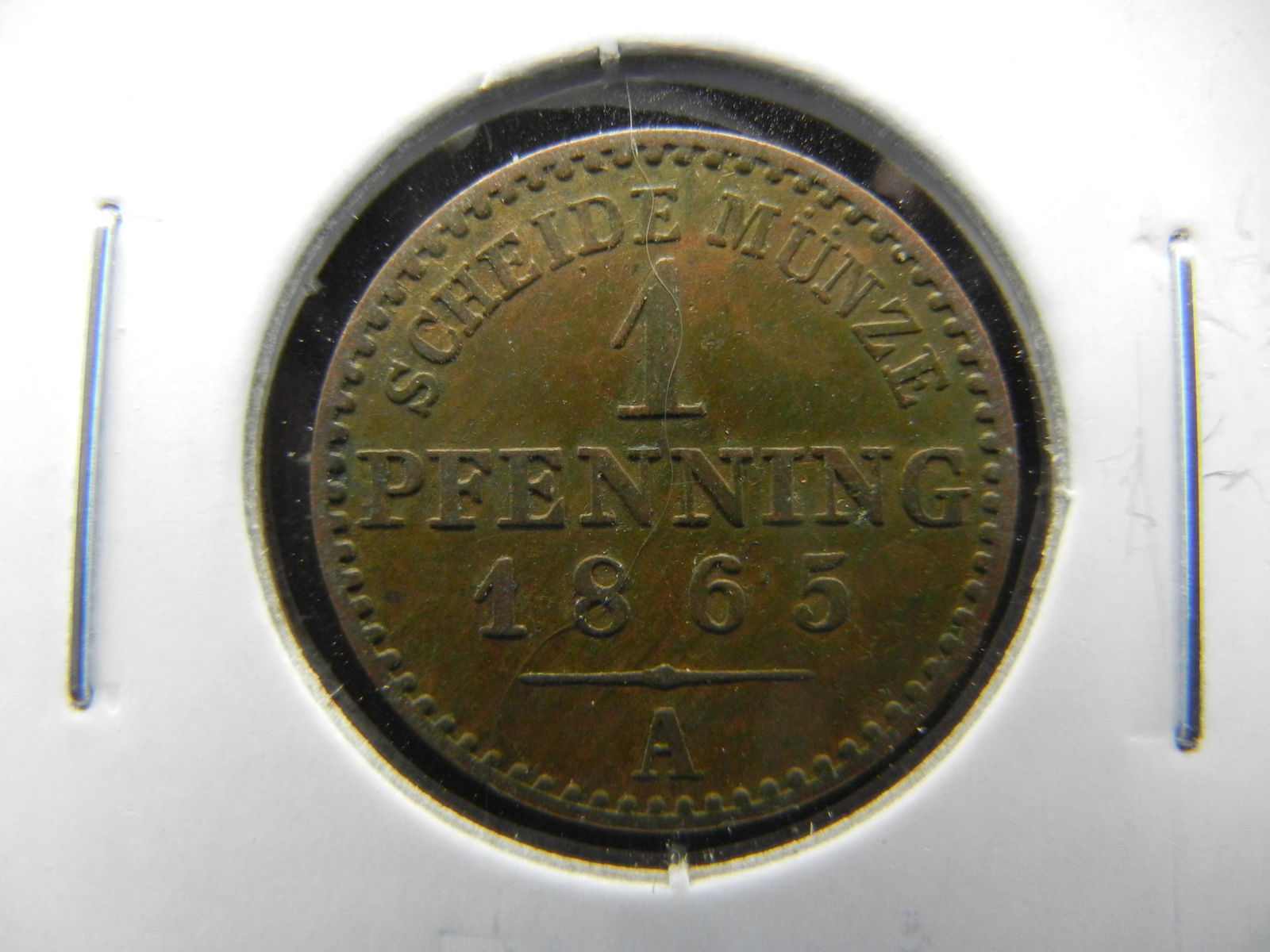 1865 Germany 1 Pfennig. (1 of 3)