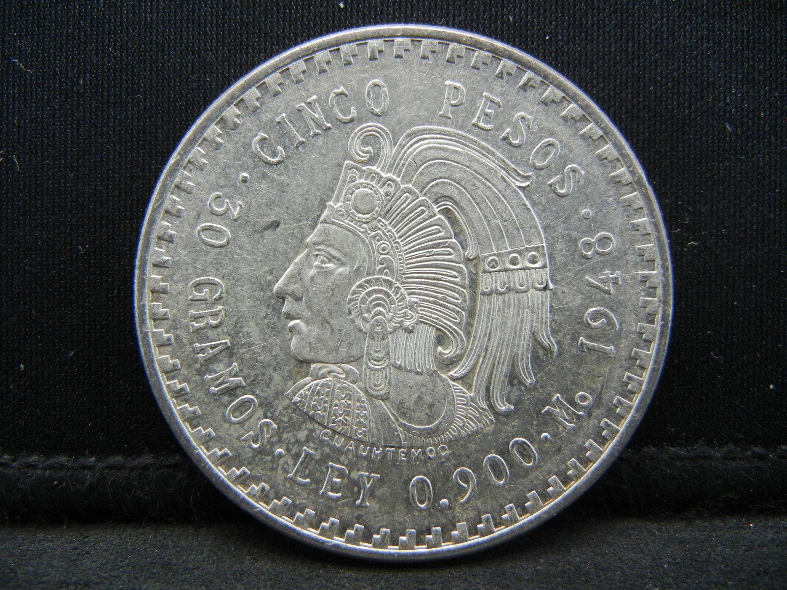 1948 Silver Cinco Pesos Higher Grade Neat (1 of 2)