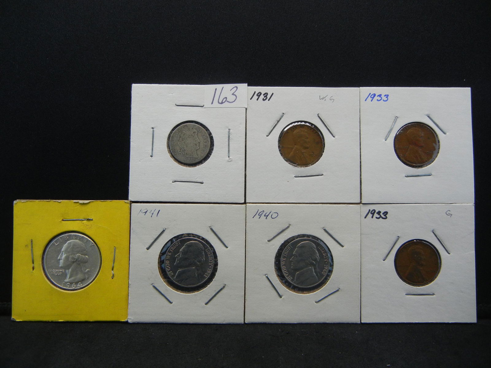 Misc. Lot 1931, (2) 1933 Wheat Cents  BU 1964 Silver (1 of 9)