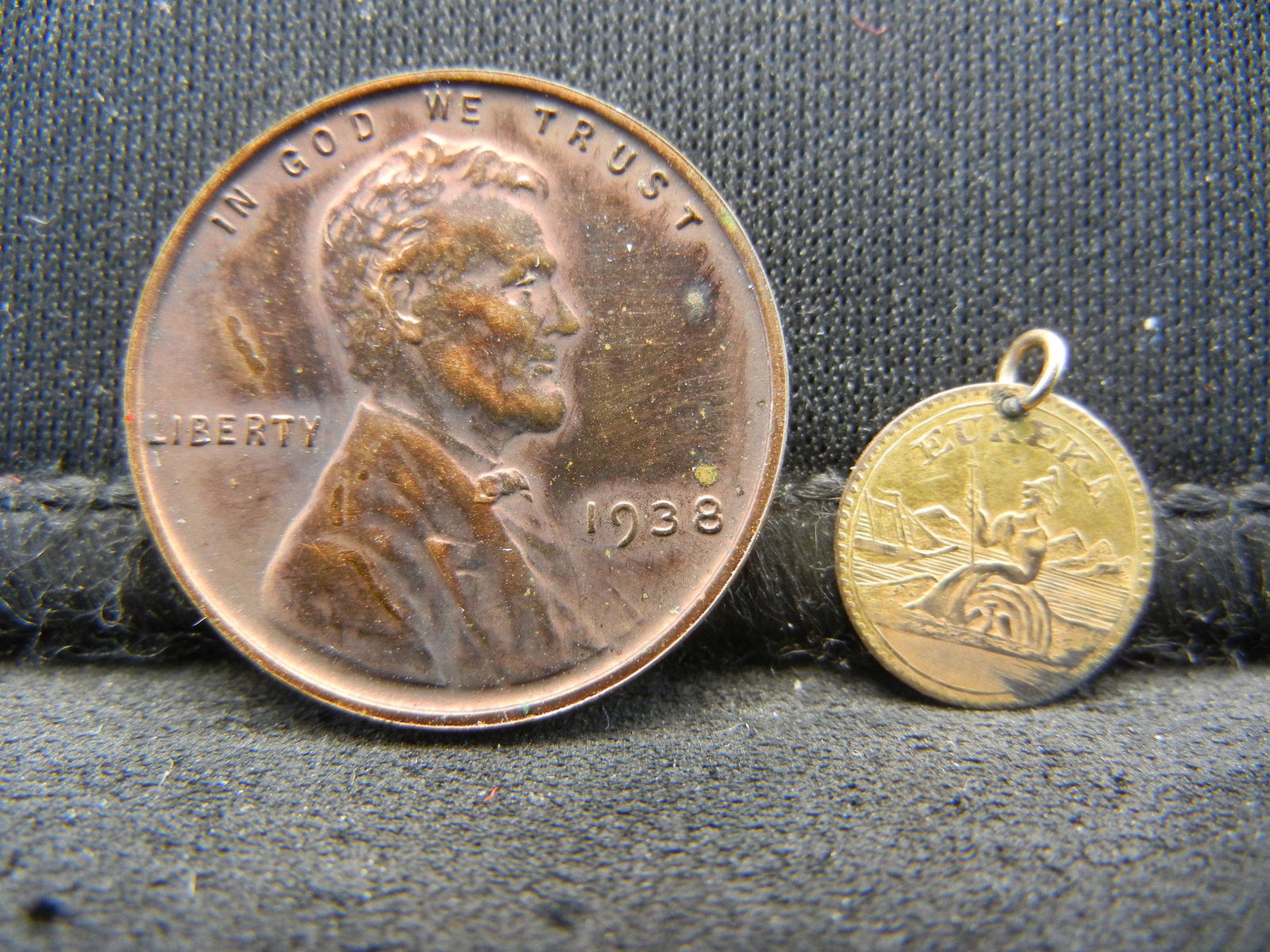 Small Gold Charm with 1938 Lincoln Cent (1 of 2)