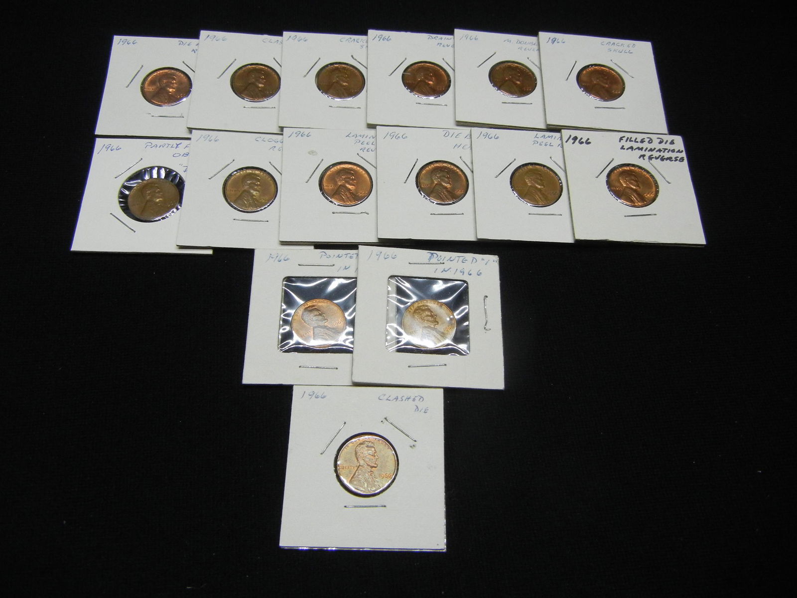 (15) 1966 Lincoln Cent Minor Mint Errors (1 of 5)