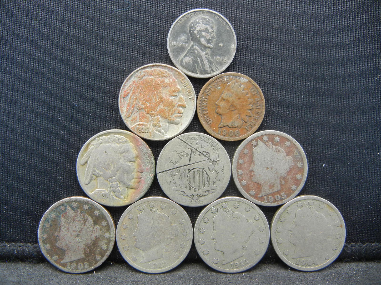 Misc Lot 1882 Shield Nickel 1920 Buff Nickel 1906,43 (1 of 2)