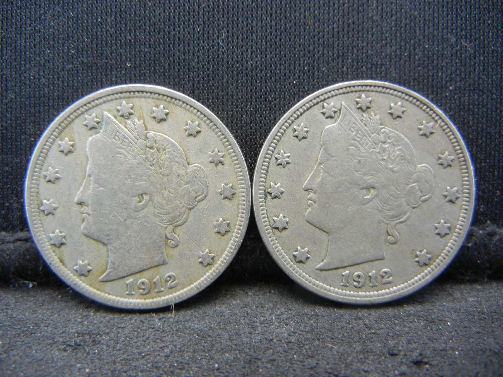 (2) 1912 V Nickels F/VF (1 of 2)