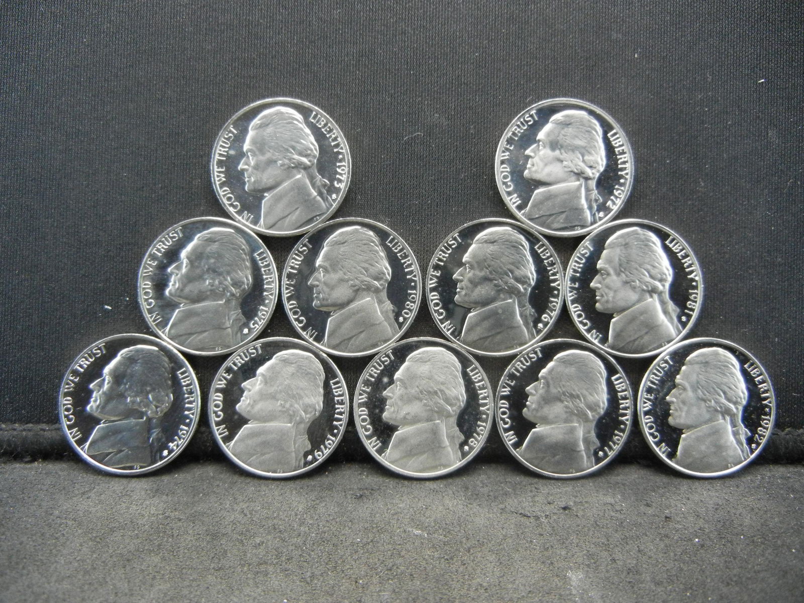 1972-82 Gem Proof Jefferson Nickels (11) Coins (1 of 2)