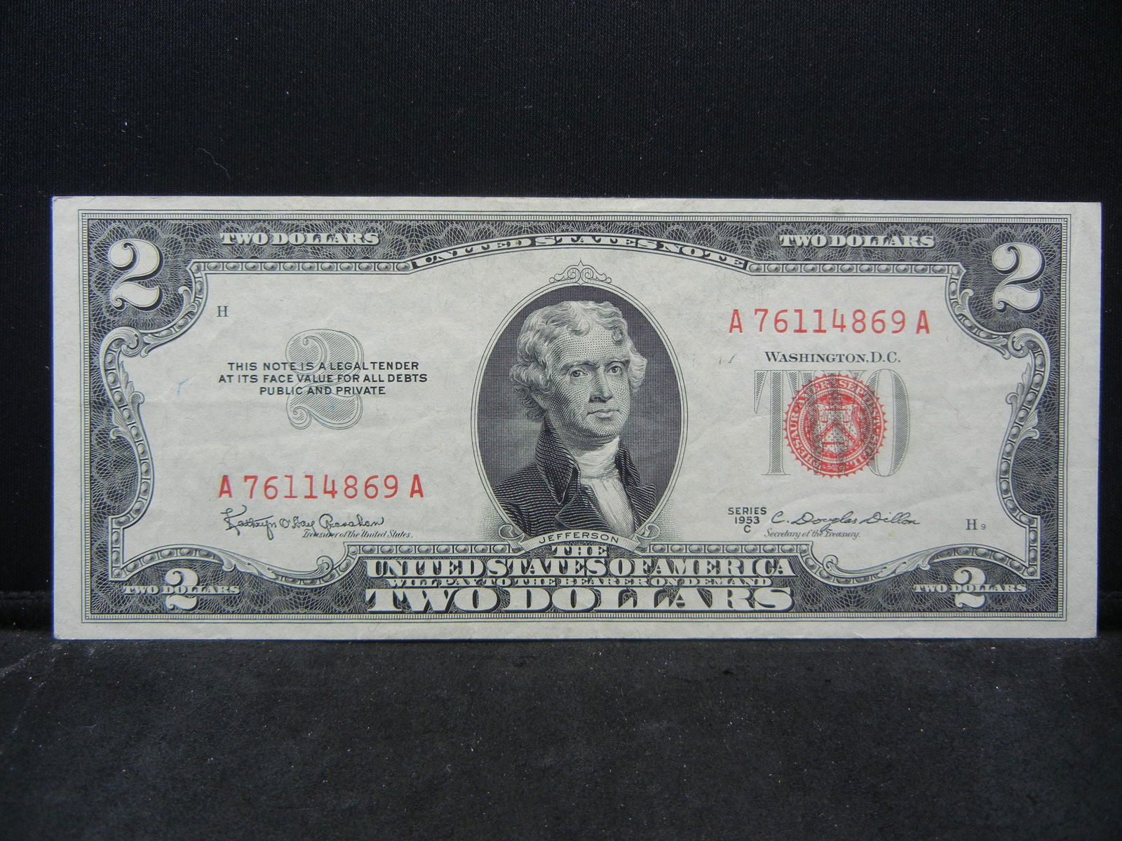 1953 $2.00 Note Red Seal (1 of 3)