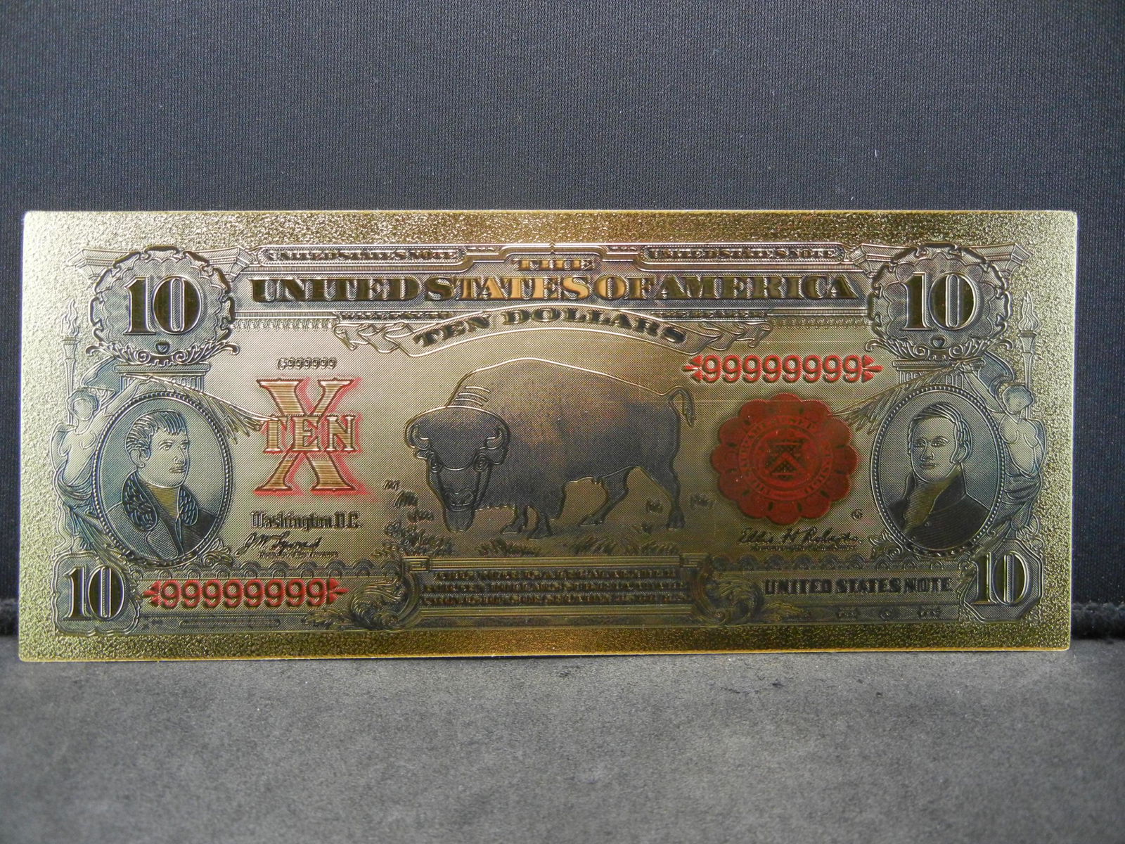 Ten Dollar United States Note 24K Gold Foil Note (Not (1 of 2)