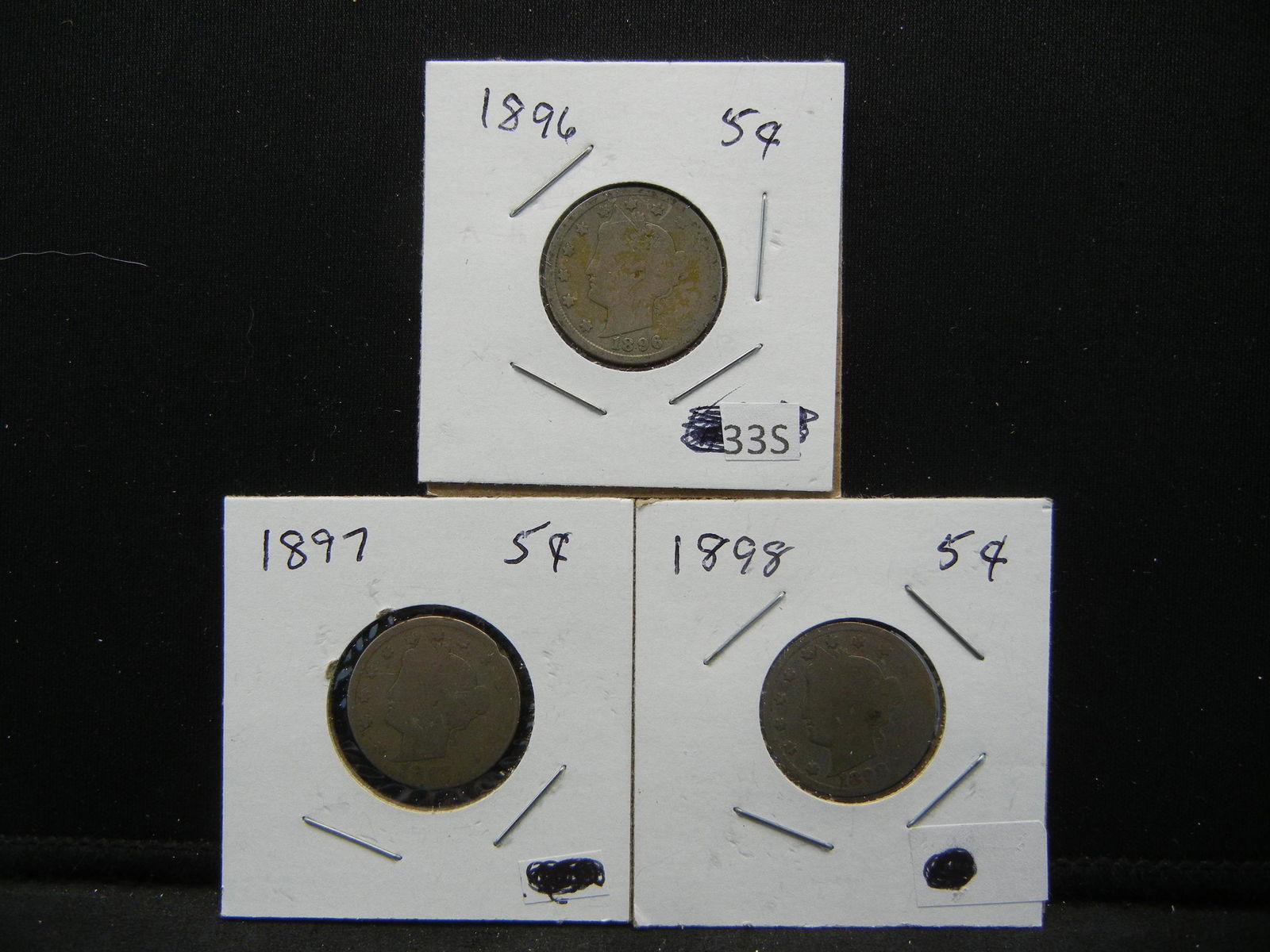 1896, 1897, 1898 V Nickels (1 of 5)