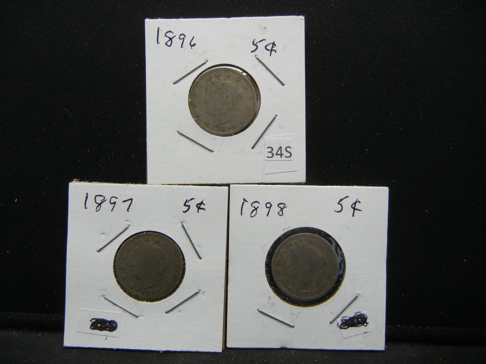 1896, 1897, 1898 V Nickels (1 of 5)