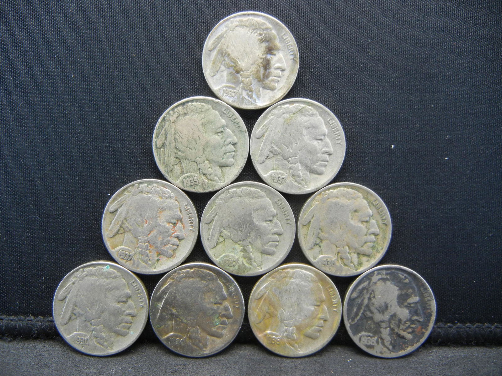 10 Full Date Buffalo Nickels (1 of 2)