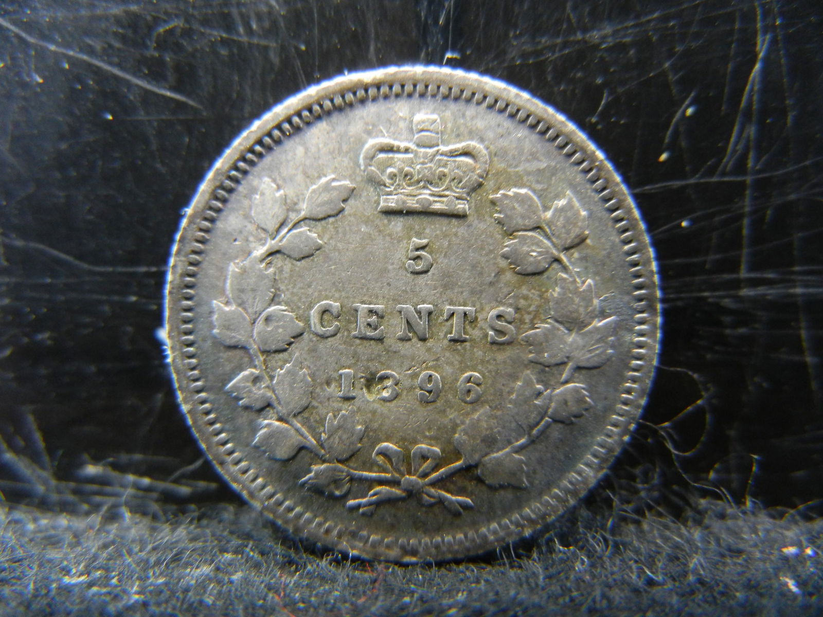 1896 Canada 5 Cents 92.5% Sterling Silver Coin.  Coin (1 of 2)