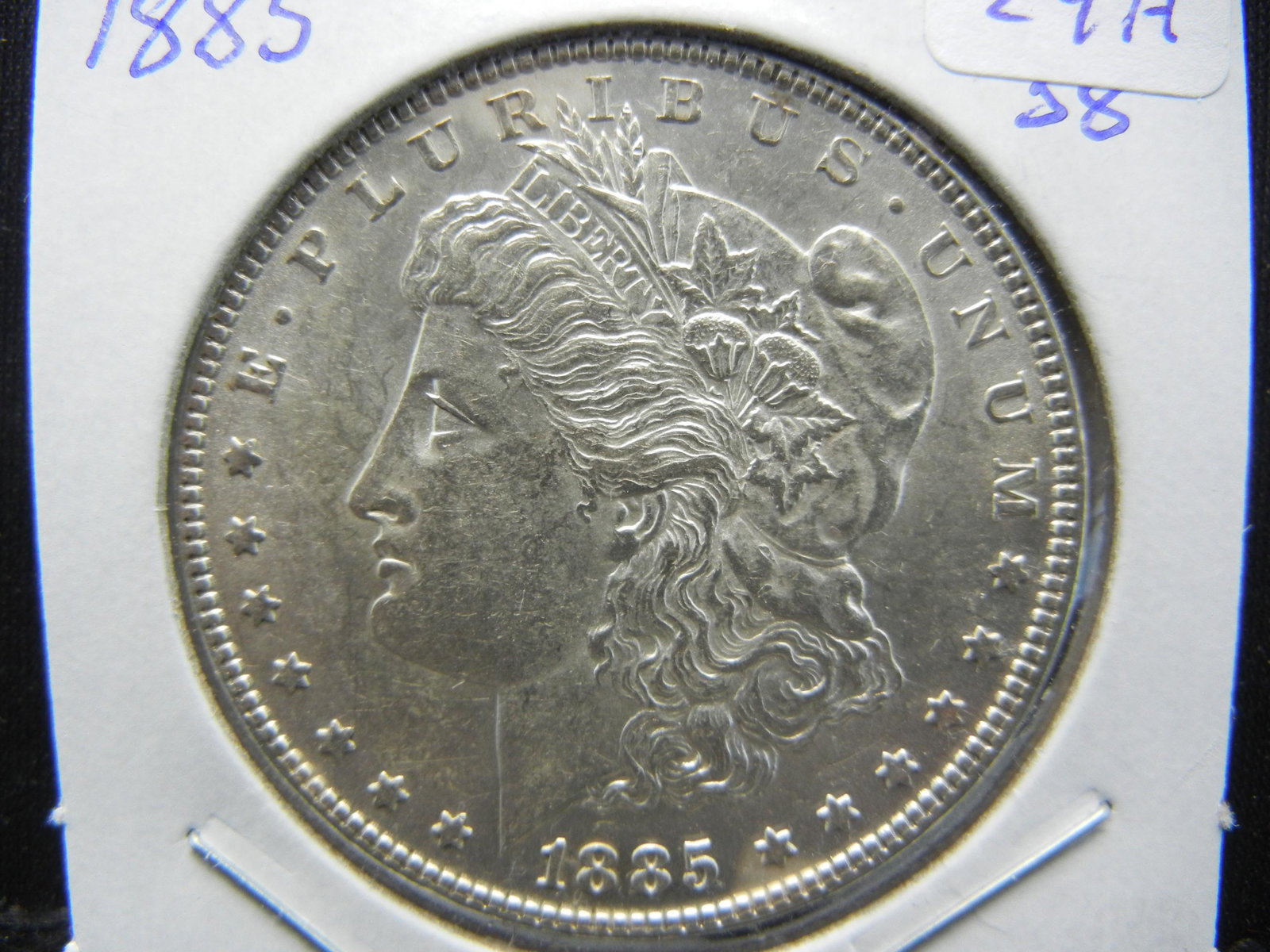 1885 Morgan Dollar.  Almost Uncirculated 58.   Nice (1 of 3)