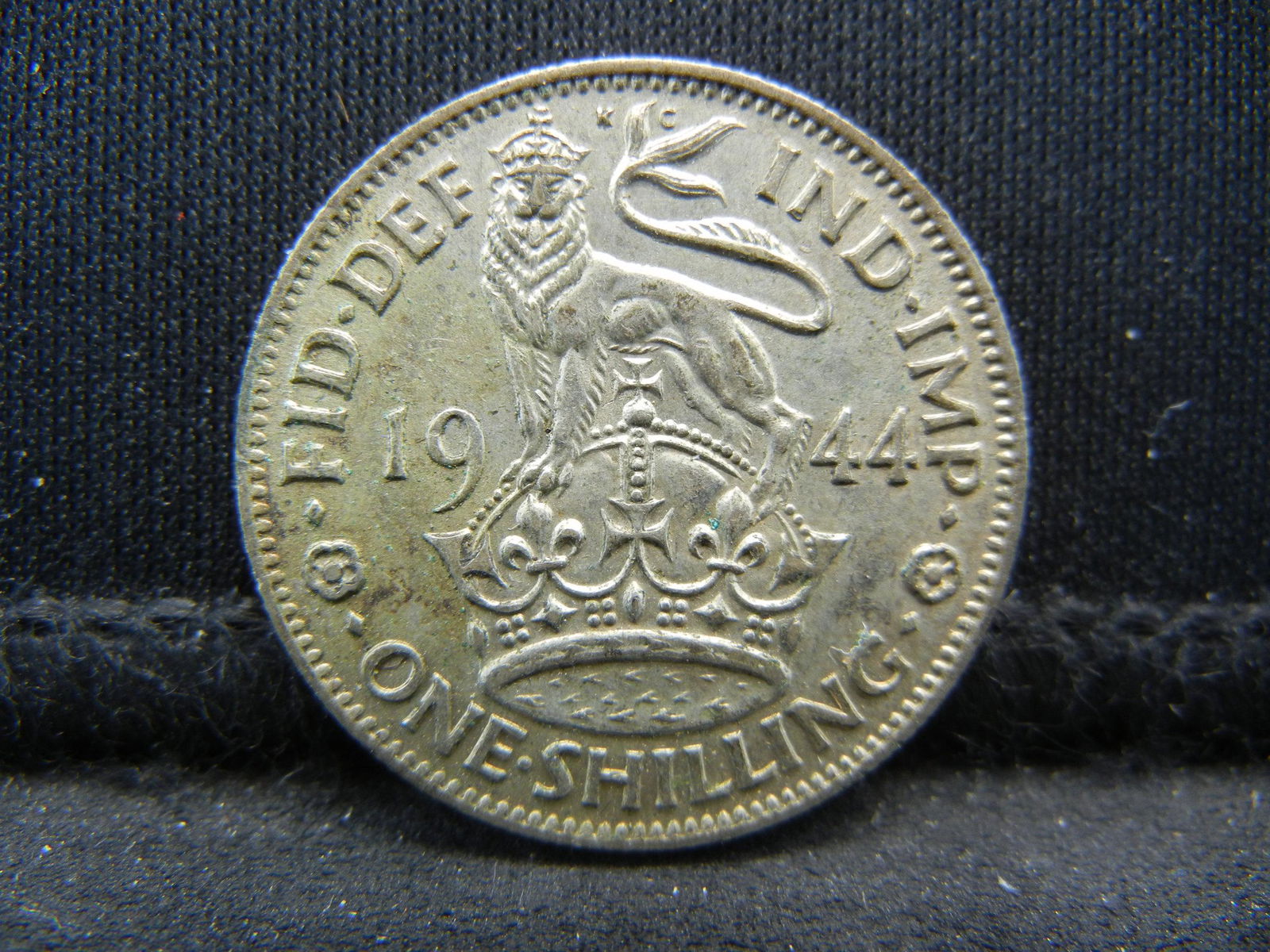 1944 Great Britain 1 Shilling 50% Silver Coin.  Coin (1 of 2)