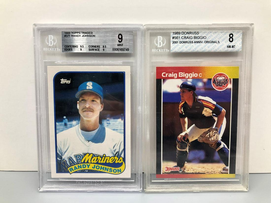 1989 Topps Traded Randy Johnson RC BGS 9 & 1989 Donruss (1 of 2)